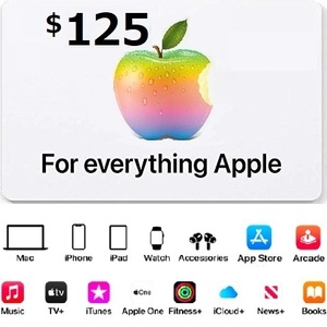USA版 apple Gift Card $125 card iTunes アップル ギフトカード 125ドル分 北米 コード渡し