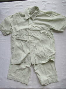 パジャマ 半袖 120 ワコール 綿100% 淡いグリーンのギンガムチェック 