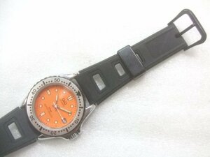 1980sシチズンQ&Qオレンジダイバークオーツ腕時計動品　Z536