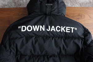 SSENSE購入 Off-White Black Down Quote Puffer Jacket OMED005F18803015