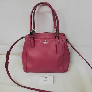 COACH コーチ　F34663　ハンドバッグ ショルダーバッグ　2way bag 超美品　革　ピンク　たぶん未使用