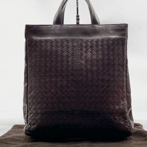 1円【極美品/定価約40万】BOTTEGA VENETA ボッテガヴェネタ メンズ イントレチャート トートバッグ ビジネス オールレザー ブラウン 茶色