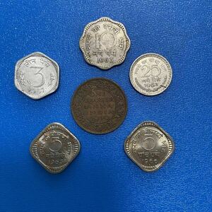 英領インドとインドのコイン　６枚　ジョージ6世
