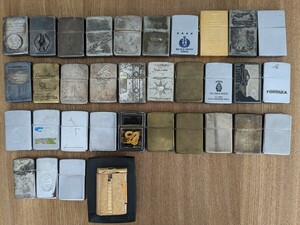 中古、レア【ZIPPO】 ジッポ オイルライター 33個＋ロンソンライター1個、着火未確認 ジャンク品扱いで!