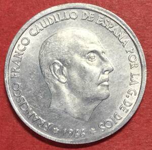 c2861　希少品【FRANCISCO FRANCO ESPANA　1966】５０CTS 　エスパニア硬貨　美品