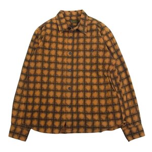 CALEE キャリー L/S PRINT CHECK SHIRT プリント チェック シャツ 長袖　 オレンジ系 L【中古】