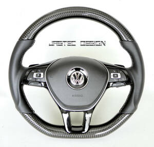 NEW 新品 即納品　VW POLO ポロ（６R） トゥーラン（1T） ティグアン（5N）カーボンステアリング 　by　ジャステック デザイン