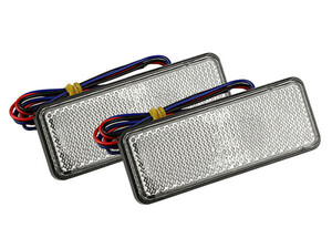LEDリフレクター反射板 ブレーキ連動 クリア 長型 赤24V 2個1セット