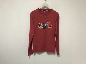 本物ポールスミスPAULSMITHコットンプリント長袖TシャツロンTメンズサーフアメカジワークミリタリービジネススーツ赤レッドM日本製