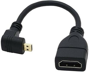 【新品】 ハイスピードHDMI(メス)to Micro HDMI(オス) タイプD to タイプA 90°アングル L型 マイクロHDMI変換ケーブル E270