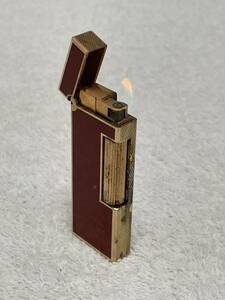 【54-35】1円〜 dunhill ダンヒル ライター 着火確認済み 喫煙 喫煙具 レッド×ゴールド 同梱不可