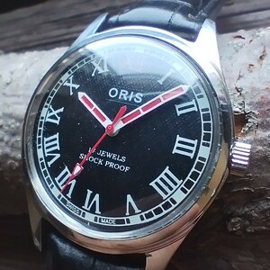 ●希少！●オリス■ORIS 手巻き機械式1980年代ヴィンテージメンズ腕時計アンティーク即納　男性人気ブランド0505c