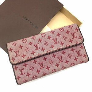 LOUIS VUITTON ルイヴィトン モノグラム ミニ 三つ折り 長財布 ボルドー M6894