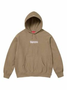 M Supreme Box Logo Hoodie シュプリーム ボックス ロゴ フーディー Dark Sand ダークサンド ボックスロゴ 23FW Medium 海外購入 正規