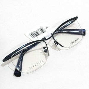 アランミクリ Alain Mikli A02030TD 003 チタン ハーフリム 眼鏡／メガネフレーム ネイビー 新品 日本製