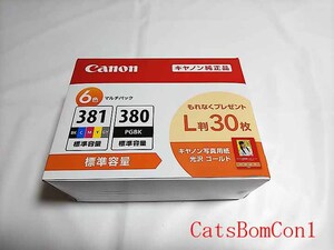 □送料無料 純正 インク Canon BCI-381+380 標準容量 6色パック 202601期限 L版30枚 [未開封]