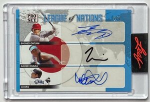 【7枚限定】大谷翔平,イチロー&大阪なおみ直筆サイン 2022 Leaf Pro Set League of Nations Auto