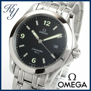 1円～ 価格高騰 3ヶ月保証付き 磨き済み 美品 本物 定番 人気 OMEGA オメガ シーマスター 120M ブラック メンズ 時計