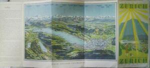 1933年 ZURICH/スイスチューリッヒ観光案内/周辺鳥瞰図/市街略図