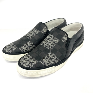 ◆LOUIS VUITTON ルイヴィトン×ネメス スリッポン 7 1/2◆MS0155 ブラック メンズ 靴 シューズ sneakers ダミエ グラフィット