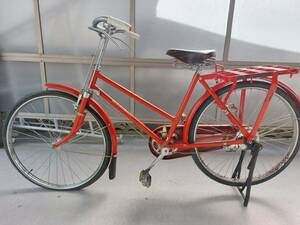 郵便自転車　郵便局　アンティーク　レトロ　赤　自転車　26インチ　ゼブラ製　