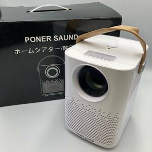 【通電確認済】 PONER SAUND V2 WiFi プロジェクター 1080P フルHD互換 100インチスクリーン付き /Y16224-N1