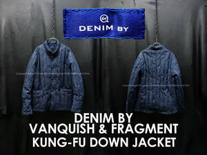 DENIM by VANQUISH & FRAGMENT カンフーダウンジャケット L インディゴ 藍染め デニム フラグメントデザイン チャイナジャケット ブルゾン