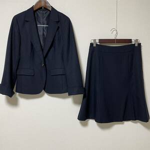 【超美品】n-line Precious スカートスーツ　9/11 濃紺　ネイビー　OL ビジネス　春夏秋