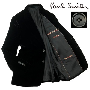 【S3218】【美品】【ベロア地】Paul Smith LONDON ポールスミスロンドン テーラードジャケット 花柄 サイズL/175