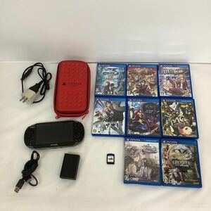 ◯営HM005-A12さT60【埼玉発】SONY PlayStation Vita 本体＋充電器＋ケース＋ソフト9本まとめ売り PCH-1006 通電動作確認済み 初期化済み