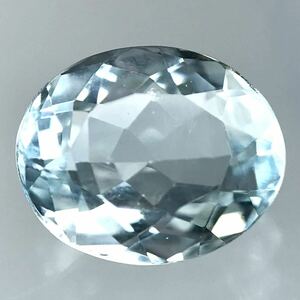 (天然アクアマリン1.303ct)a 約7.9×6.4mmソーティング付 ルース 裸石 宝石 ジュエリーaquamarine i 