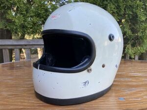 BELL STAR ベルスター フルフェイス ヘルメット 7 3/8 Mシェル 白 Vintage Helmet 族ヘル