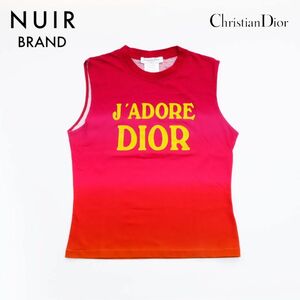 クリスチャンディオール Christian Dior タンクトップ ロゴ レッド