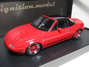 MAZDA イグニッションモデル 1/18 ユーノス ロードスター (NA) レッド IG0667 ignitionmodel miata MX-5 Eunos Roadster未展示品 JDM 