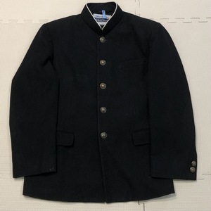 U506 (中古) Cランク 学ラン 165 男子学生服 /黒/ラウンドカラー/ソフトカラー/School Wear/冬服/中学校/高校/中高生/制服/標準型学生服