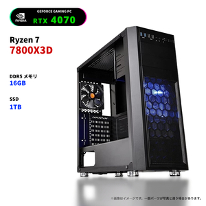 Ryzen7 7800x3d RTX4070 ゲーミングPC 自由カスタマイズ デスクトップパソコン DDR5 メモリ16GB SSD1TB