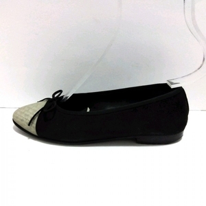 シャネル CHANEL フラットシューズ 34 1/2C G32823 - スエード×化学繊維 グリーン×白 レディース ココマーク 靴