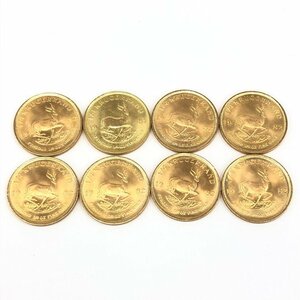 K22　南アフリカ共和国　クルーガーランド金貨　1/4oz　8枚まとめ　総重量68.0g【CDAR6019】