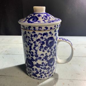 珠瑩陶瓷窯 茶器 カップ 陶器 茶こし付マグカップ マグ カップ 茶漉し付き マグカップ 中国 (9149)