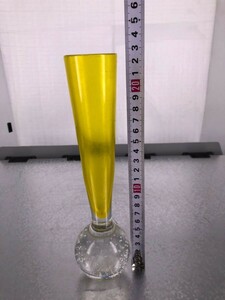 HG609 送料無料 細長いグラス ビールグラス ガラス製 酒器 黄色 グラス