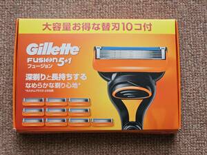 Gillette　ジレット カミソリ 髭剃り 深剃り 長持ち 替刃 10個 フュージョン　FUSION5+1　未開封