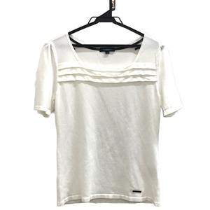 中古 美品 バーバリー BURBERRY レディース Tシャツ 半袖 レーヨン ナイロン 表記サイズ 1 サイズ S くらい ホワイト 白