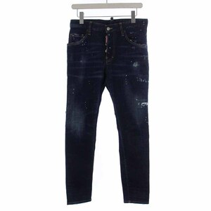 DSQUARED2 ズラタン・イブラヒモビッチ ICON Ibrahimovic 21SS Skater Jean デニムパンツ ジーンズ USED加工 44 S 紺