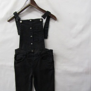 Vintage サイズ 12A 10-12歳 blog ストレッチ サロペット オーバーオール テーパード ブラック キッズ 子供服 古着 ビンテージ 2A1304