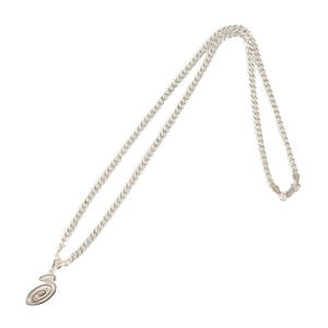 美品 STUSSY ステューシー 24SS スワールSロゴトップ シルバーネックレス SWIRLY S CHAIN シルバー925 ストリート ブランド アクセサリー