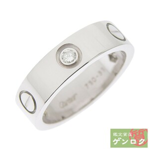 【中古】CARTIER カルティエ ラブ リング 指輪 750 K18WG ハーフダイヤモンド #55 15号 レディース【質屋】【代引き手数料無料】