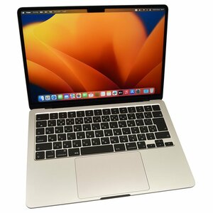 1円スタート MacBook Air M2 13 2022 A2681 8コアCPU 8コアGPU 8GB 256GB OS Ventura スターライト 中古品 12-2