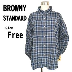 【F】BROWNY STANDARD ブラウニー レディース チェック シャツ