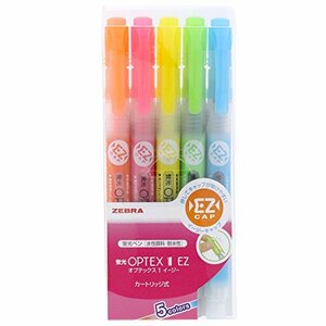 ゼブラ 蛍光ペン オプテックス1 EZ 5色 WKS11-5C ピンク・黄・オレンジ・緑・青