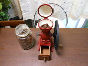 レトロ　カリタ手動式コーヒーミル(赤)　手挽き　当時物　動作品　アンティーク　